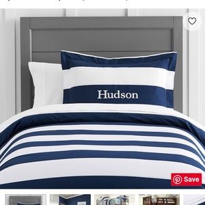 Pottery Barn Rugby duvet cover with Shams